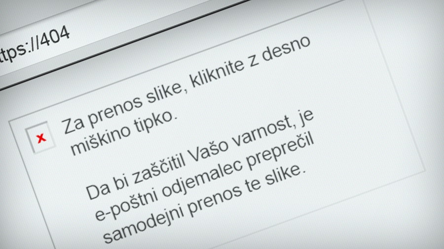 Zakaj mi ne prikazuje slik v emailu?